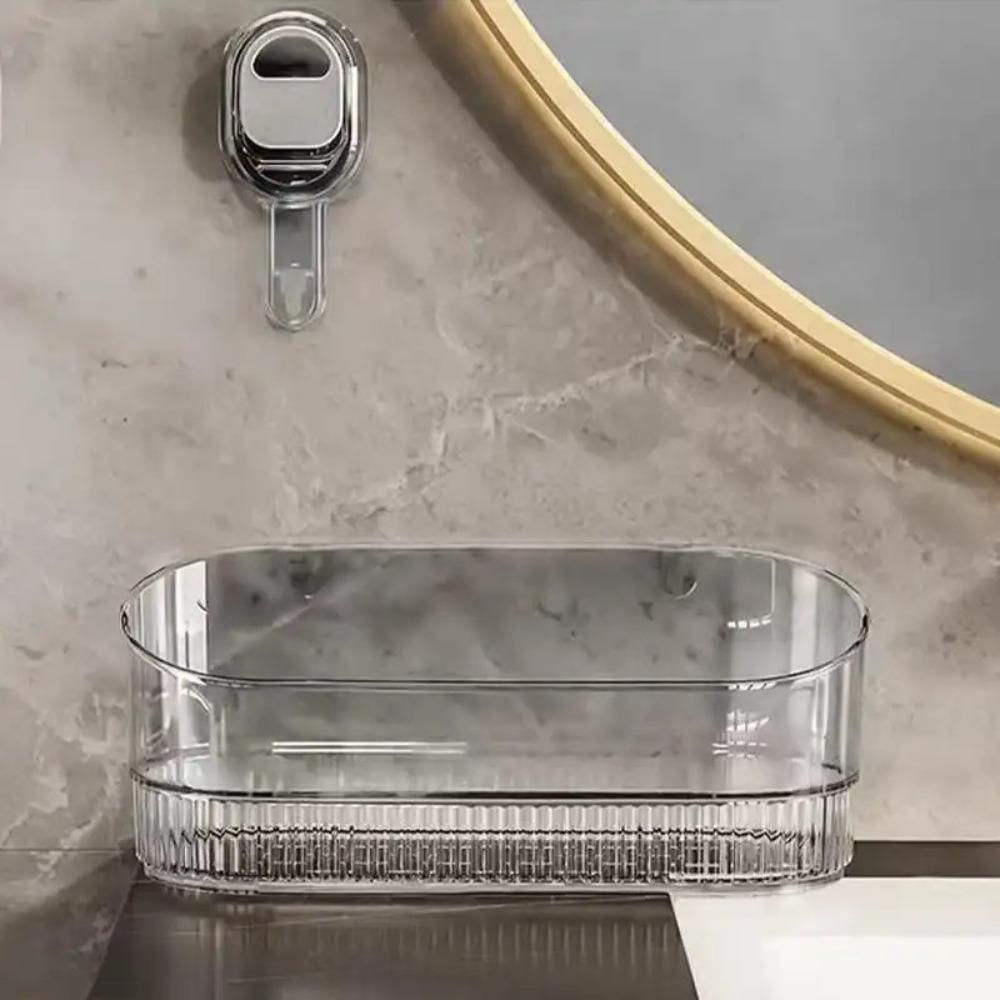 Transparent Suction Cup Shower Rack Wall Mounted Shower Rack for Kitchen Supplies