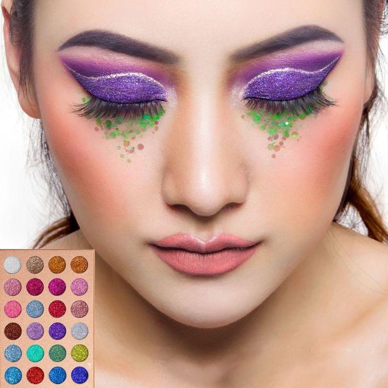 DE'LANCI - 24 Colors Pressed Glitter Eyeshadow Palette