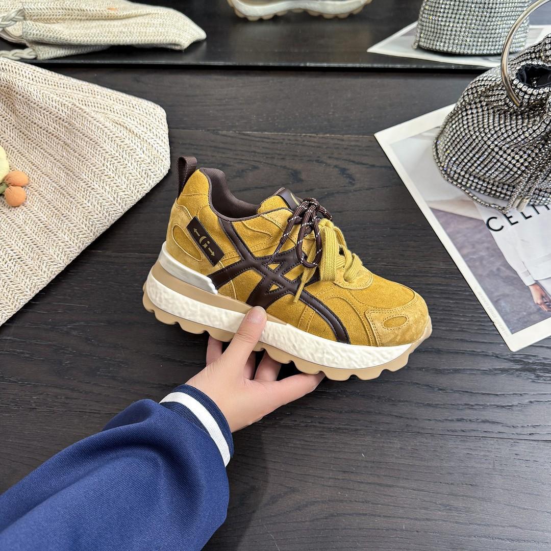 

Женские осенние новые дышащие спортивные туфли на скрытой платформе, универсальные повседневные туфли 40 жёлтый