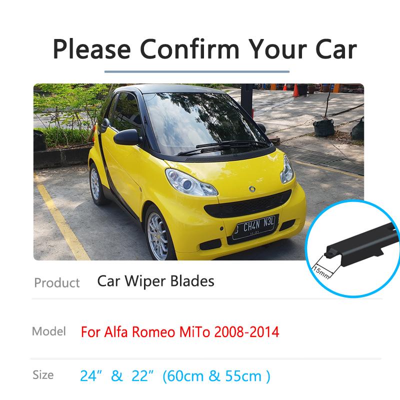 For Smart Fortwo W451 2008 2009 2010 2011 2012 2013 2014 Front Rear Set Wiper Blades Window Windscreen Windshield Car