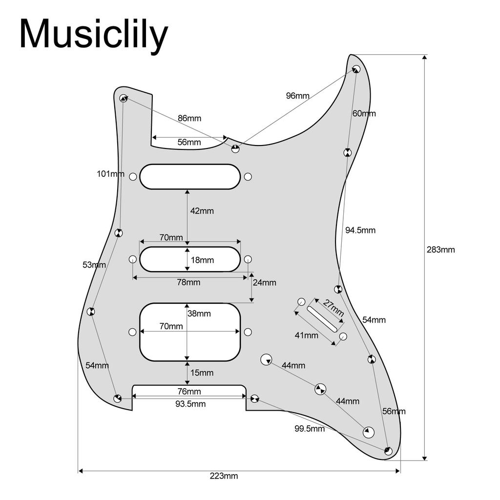 Musiclily Pro SSH Stratocaster Prewired Pickguard for ST Stratocaster Electric Guitar with Artec Alnico 5 Aged Set Pickups, White, 3-Piece