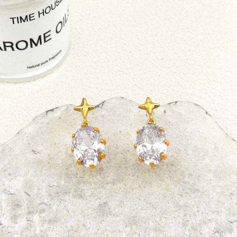 Manufacturer S Supply Korean Niche High-End Sense Geometric Oval Earrings Female Tide Spot золотой