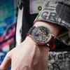 Herrenuhr Topmarke 3ATM Vollstahl Wasserdicht Automatisch Mechanisch Skelett Design Tourbillon Leuchtend Herrenuhr