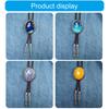Western Vintage Braided Rope Bolo Tie with Oval Shape Stone Pendant Adjustable Cord Necktie Jewelry Necklace for Men