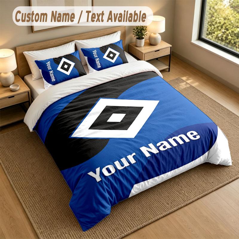 Bedding Set 1 Duvet Cover 2 Pillowcases Hamburger SV Print Soft Bed Linen Bedroom Decor