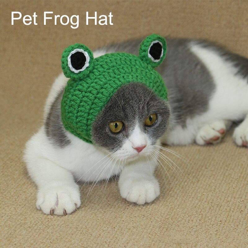 1PC S/M Broasca Pet Casca pentru caini si pisici - Toaleta din lana tricotata manual Stilul dragut Transform Costume Prop