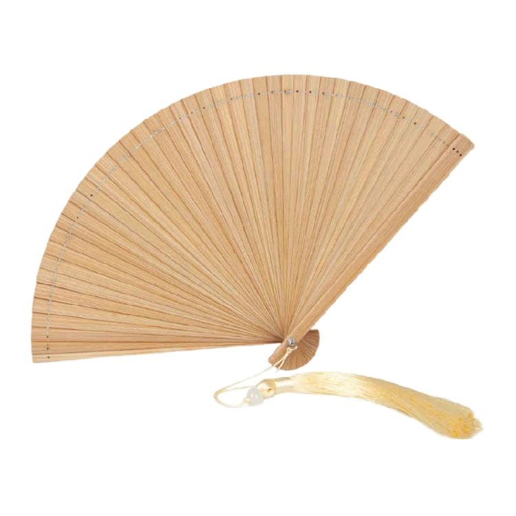 Летний однотонный маленький бамбуковый складной веер с кисточками, охлаждающий, необходимый, традиционный, художественный, домашний акцент коричневый