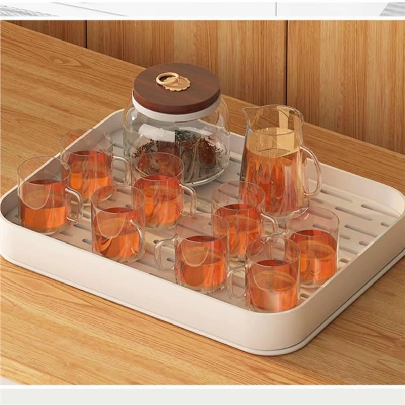 Multi-Layer Tea Set & Water Cup Storage Rack - Elegant Countertop Organizer