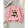 Kids Sweatshirt,Crew Neck Fashion Casual Top, Fun "Cute Owl with Flower" Patterned Sweatshirt,for Everyday Casual Wear, for All Kinds of Daily Outfits