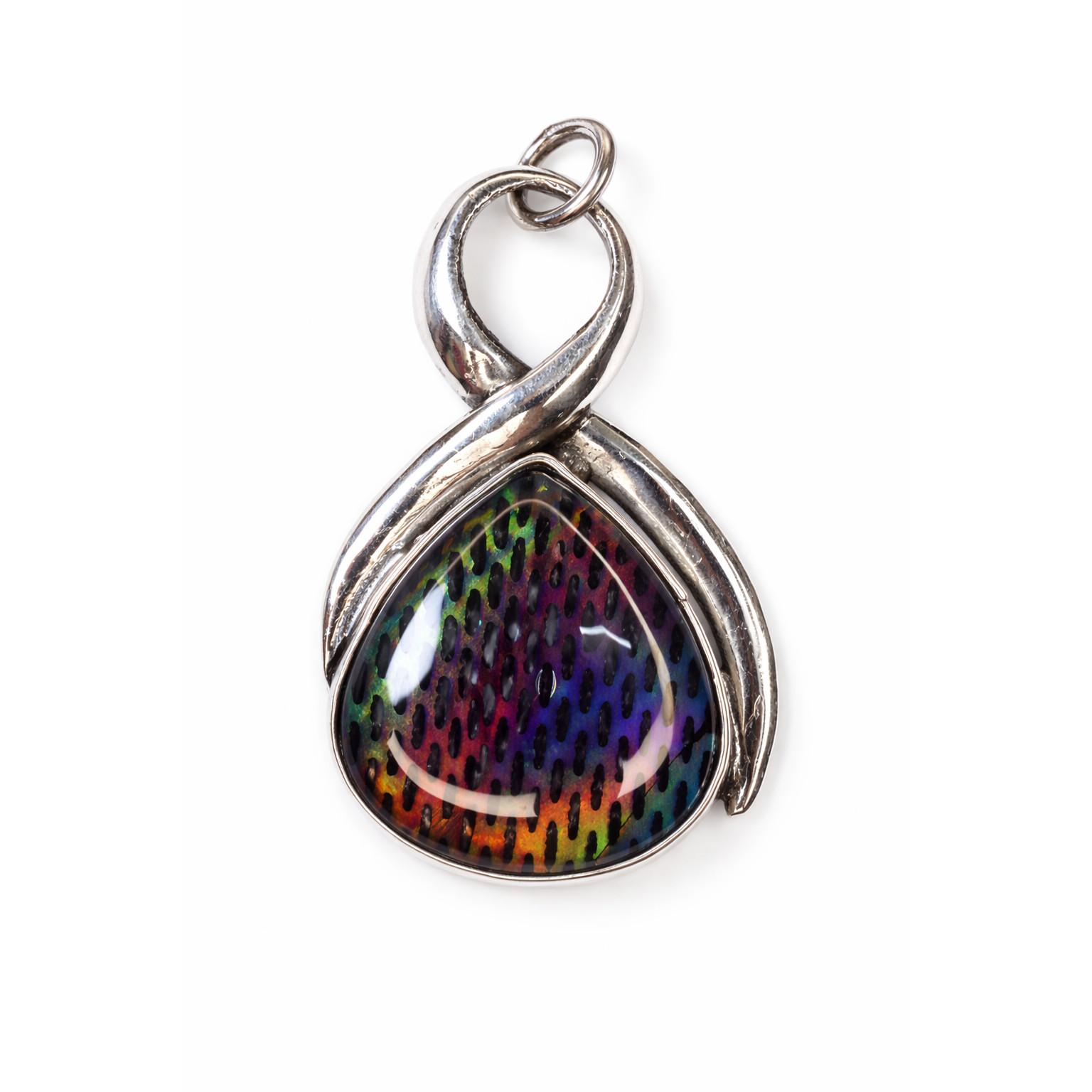 

Natural Opal 31 Ct CERTIFIED 925 Sterling Silver Beautiful Pear Gems Pendant 37.9 mm approx різнокольоровий