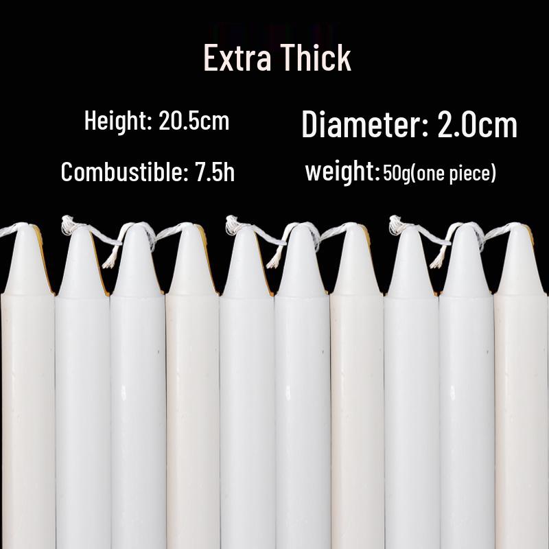 Red and White Long-Burning Smokeless & Odorless Emergency Candles for Power Outages & Disaster Prevention with Silk Flowers