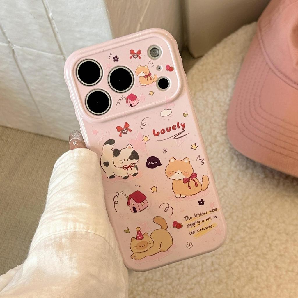 Cute Cat Phone Case Suitable for iPhone 16, iPhone 17, iPhone 17 Pro Max
