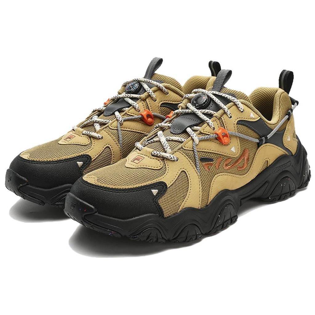 Fila Fluid 4 Kocia Łapa 4.0 Skóra Siateczkowa Wszechstronne Wygodne Niskie Buty Codzienne Męskie trampki Brązowy Czarny F12M342107FFC