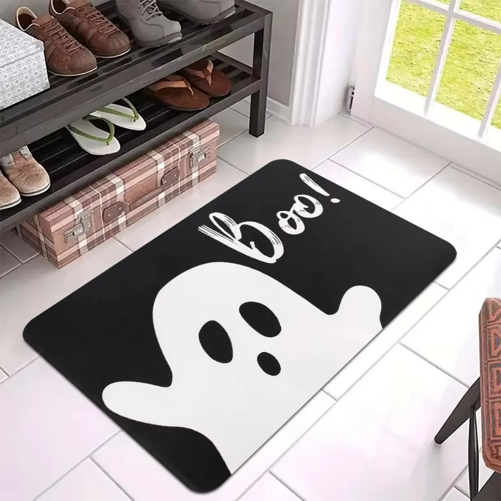 Halloween Doormat - Cute And Eye-Catching Full Of Design Polyester Machine Washable Suitable For Living Room Kitchen Home Decor