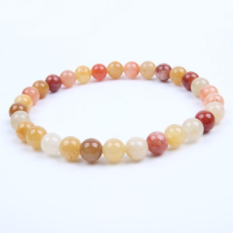 Red Agate Crystal Bracelet: Simple Round Beads, Couple Style Hand Jewelry