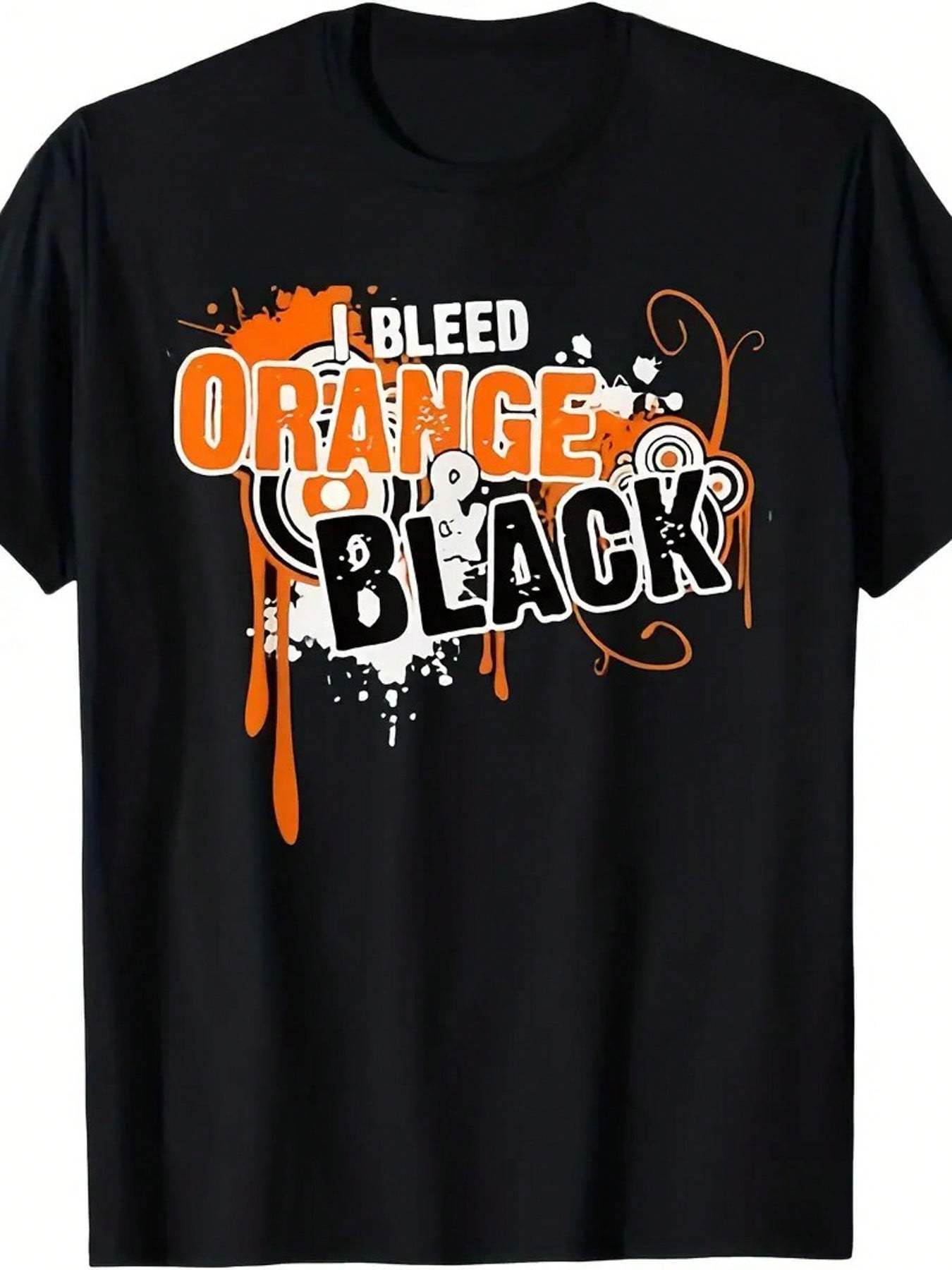 Top Pick Local 1pc Mens 100 Cotton I Bleed Orange  Black TShirt S