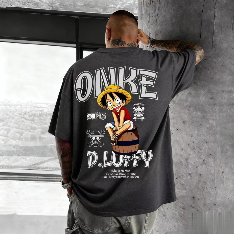 T-shirt Grafica Anime Oversize Uomo One Piece Luffy Donna Larga Casual Manica Corta Maglietta Streetwear Nuova Moda Estiva Top Y2k
