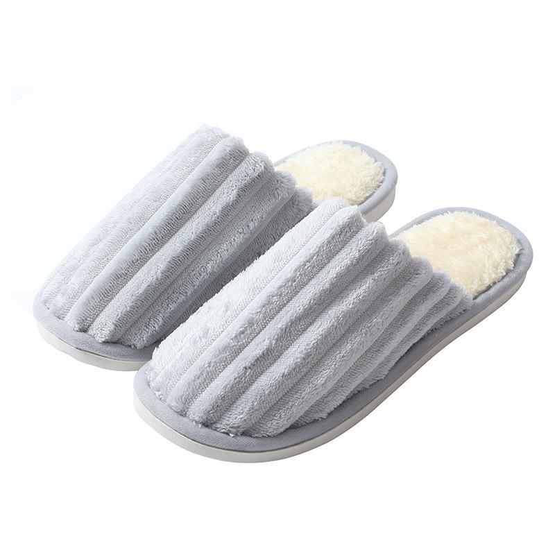 Cotton Mop Female Autumn and Winter Home Indoor Warm Soft Bottom Confinement Hair Slippers Floor Non-slip Thick Bottom Couple Hair Slippers Male