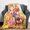1pc Mario Characters Flannel Blanket, Soft Skin Friendly with Digital Printing, Various Sizes Available for Family, Friends, Birthday