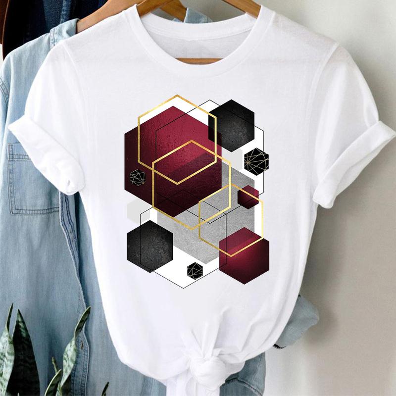 (European Size) Vintage Bird Watercolor Feather Women Print Short Sleeve Tee Top Fashion Tshirt Clothing Casual Summer Lady Female Graphic T-shirt