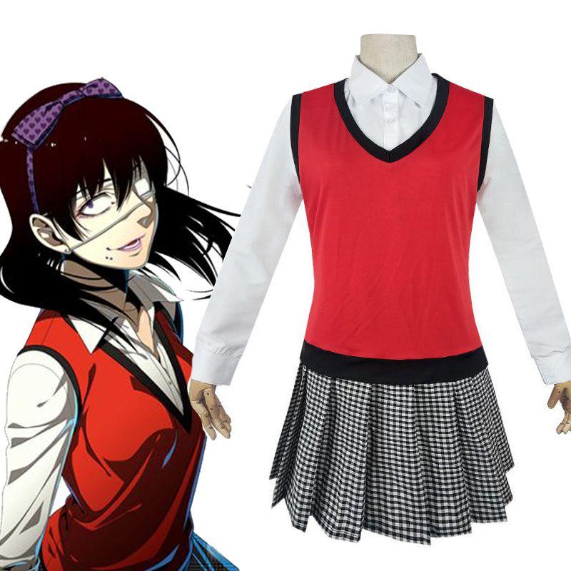 Kakegurui Midari Ikishima Outfit Exquisite School Uniform Dress Cosplay Set For Fans