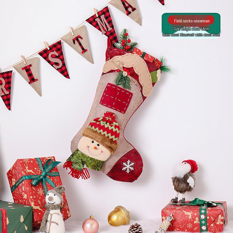 High-End 3D Cartoon Christmas Stockings - Decorative Holiday Ornaments