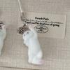 Cartoon Flocking Cat Pendant Keychain Y2K Butterfly Wings Key Ring For Women Girls Cute Camera Bag Pendant Decoration Gifts