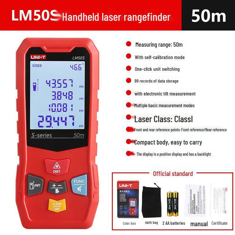 UNI-T High-Precision Rechargeable Infrared Laser Rangefinder: Handheld Room Measurement Device
