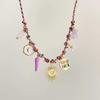 Conjunto de Pulsera y Collar Estilo Océano con Conchas y Estrellas Marinas de Acero Inoxidable