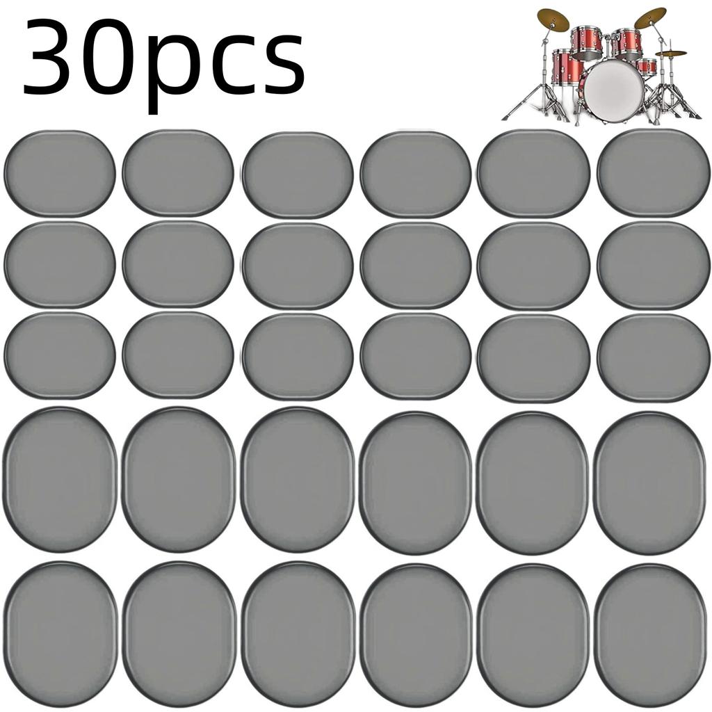 Miwayer 30 Pieces Drum Dampeners Moon Gels Silicone Gel Pads Soft Drum Dampeners for Drums Cymbals Tone Control, 30 Pieces