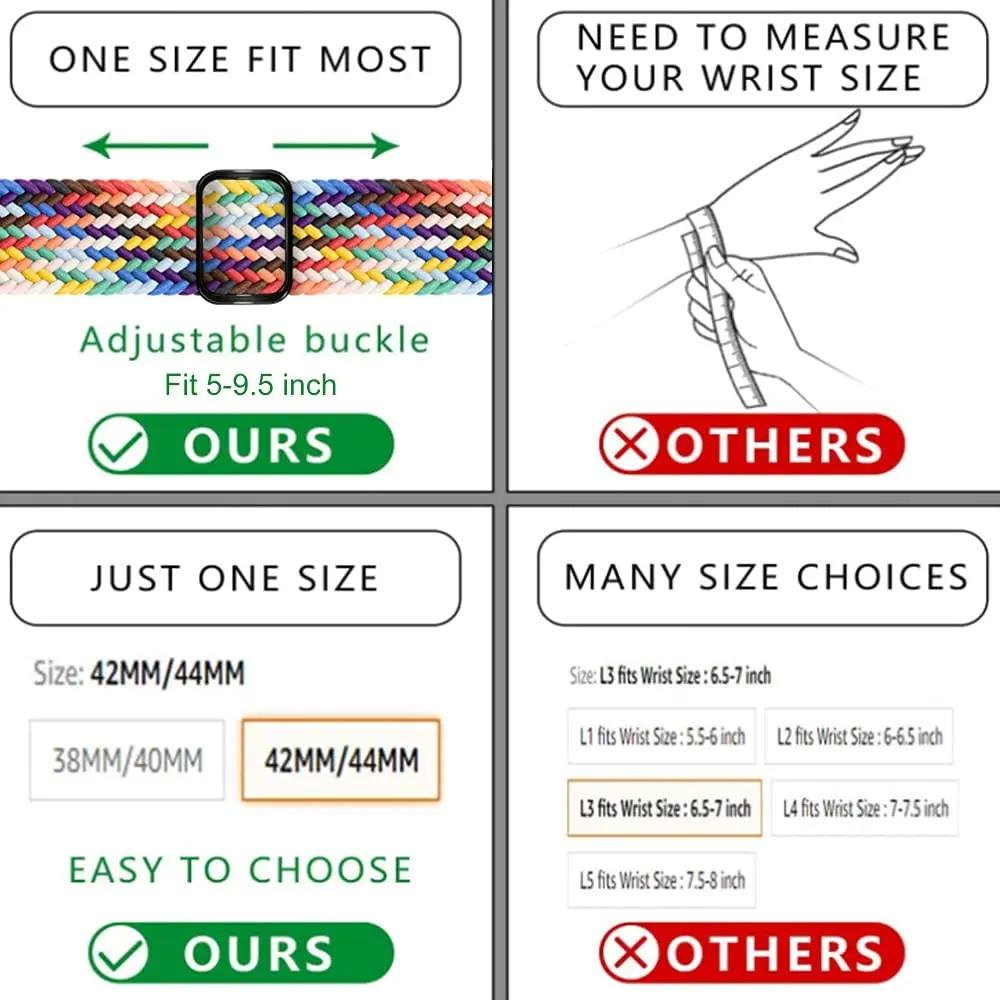 Nylon Braided Loop Band for Apple Watch Ultra/2 49mm 10 9 8 7 46mm 45mm 41mm 6 5 4 SE 44mm 40mm Elastic Strap for iWatch 3 42mm