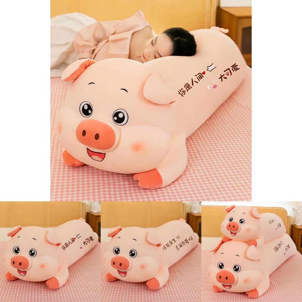 Cute Pig Plush Toy Pillow With Embroidery Design For Kids And Teens
