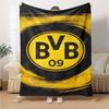 Borussia Dortmund Thema Bedruckte Decke - Perfekt für Sofa, Bett, Reisen & Outdoor-Nutzung | Maschinenwaschbar, Gemütlich & Langlebig.