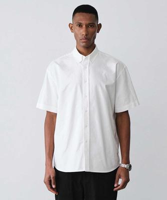 STCO Diems High-Density Washed Oxford Short Sleeve Shirt White (Oversized)_Ddsvb65Osw