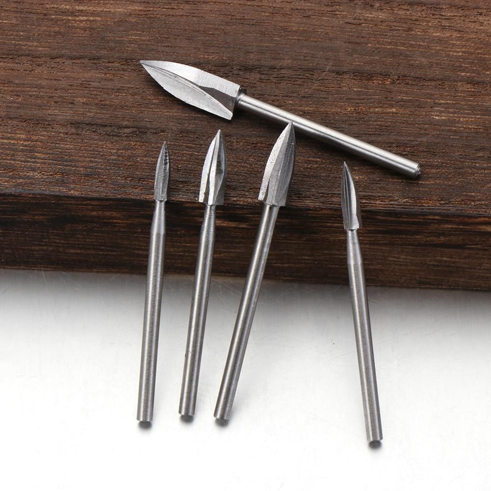 5 Pçs/set Escultura Em Madeira De Aço Inoxidável Gravura Broca Fresagem Ferramenta Cinzel Raiz
