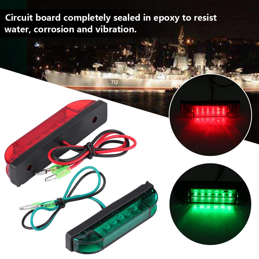 Navigation Light Marine Lamp LED Bulb with 4 LEDs Red Green Waterproof Nautical Light
