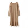 Women's 100% Wool Slimming Over-the-Knee Knitted Dress for Autumn/Winter