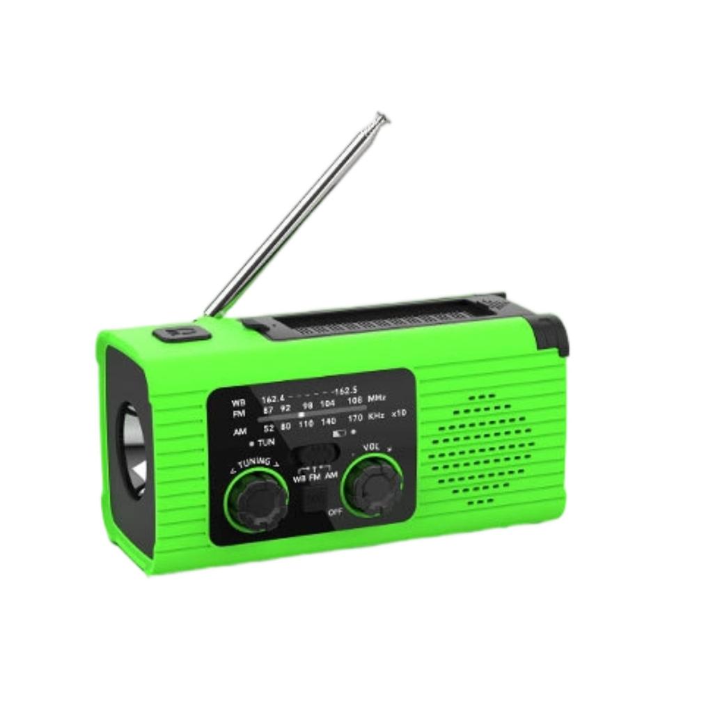 Outdoor Solar Radio, Crank Radio, Outdoor Radio With 1200 MAh Battery, With AM/FM Weather Radio, With LED Torch/SOS Alarm