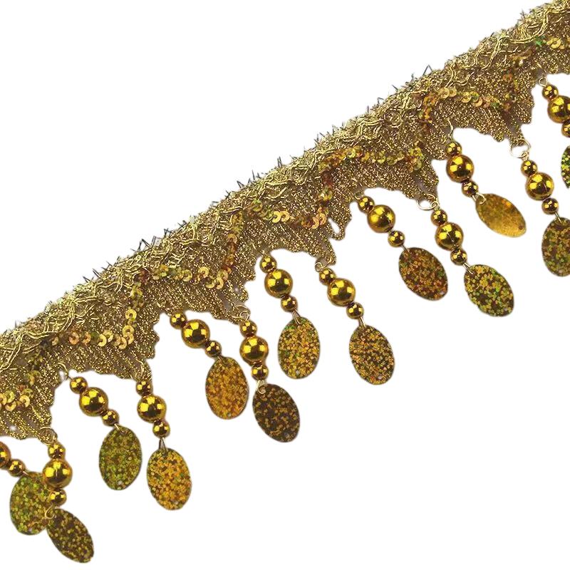 1M Fringe Tassel Lace Gold Silver Laser Sequins Ribbon Wedding Party Dancing Dress Decoration Pendant Sewing Fabric Accessories