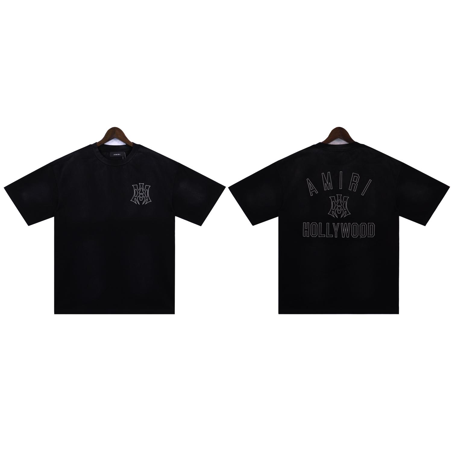 

2253 Амірі 2025 Літо Нова Чоловіча та Жіноча Вільна Вінтажна Велика Футболка для Пральні Парна Футболка L