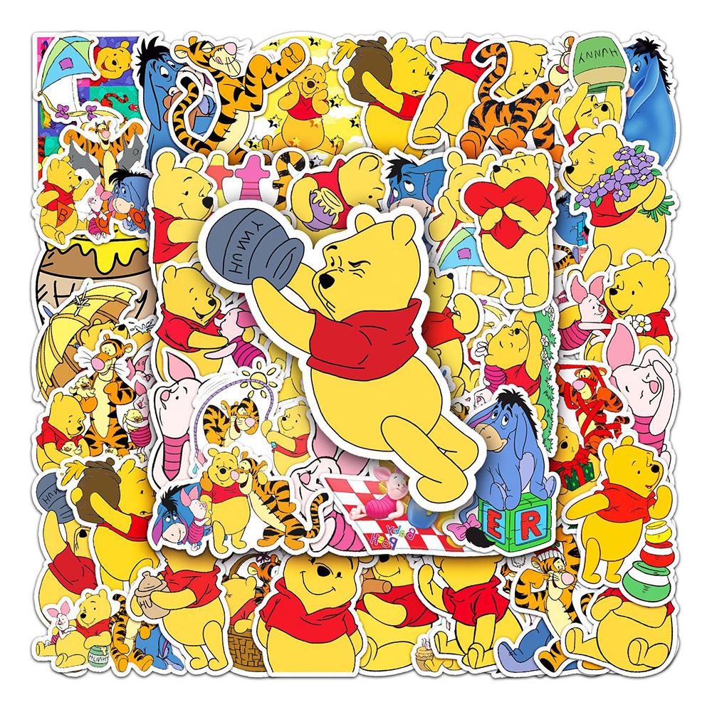 10/30/50pcs Winnie The Pooh Graffiti Stickers Cute Cartoon Bear Decals DIY Guitar Fridge Water Bottle Classic Sticker Toy