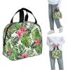 Tropical Green Leaves And Flowers Pattern Insulated Lunch Bag for Women Kids Portable Food Boxes Thermal Lunch Box Tote