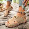 2026 Fashionable Plus Size Open-Toe Wedge Sandals for Women - Comfortable, Lightweight, Versatile, and Stylish Hollow Design