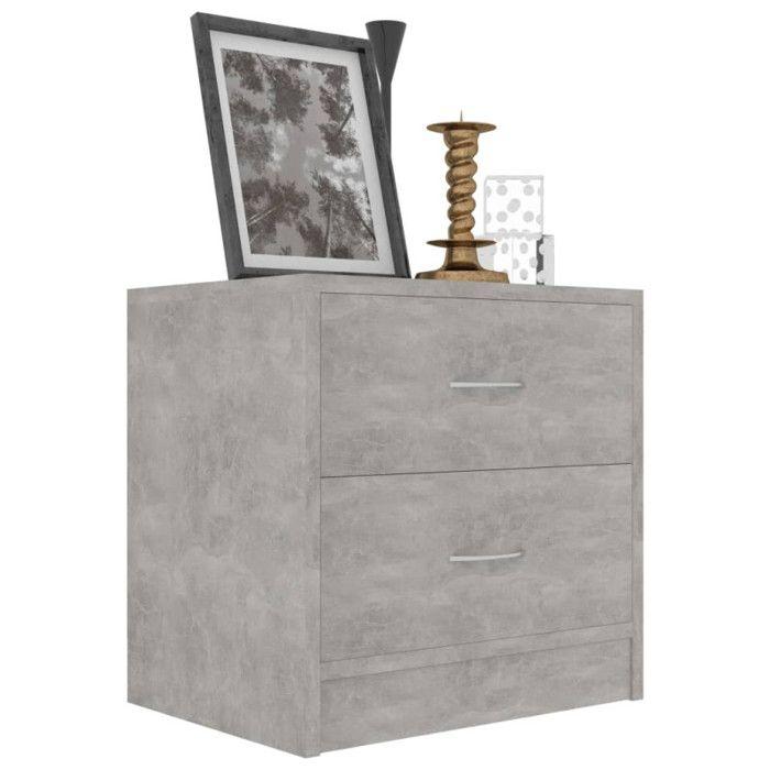 VidaXL Tables de chevet 2 pcs Gris béton 40 x 30 x 40 cm Aggloméré