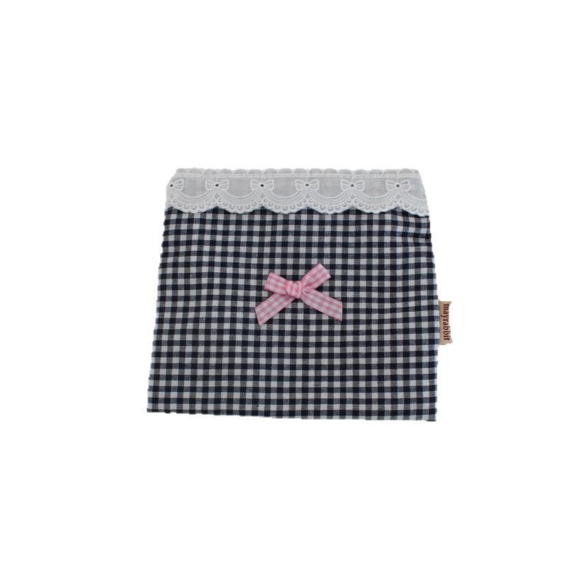 Ins Cute Plaid Coin Purse Sweet Lace Storage Bag Sanitary Napkin Bag High-value Lipstick Cosmetic Bag