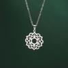 LIKGREAT Yoga Lotus Necklaces Stainless Steel Flower of Life Pendant Women Girls Mandala Healing Buddha Spiritual Chakra Jewelry
