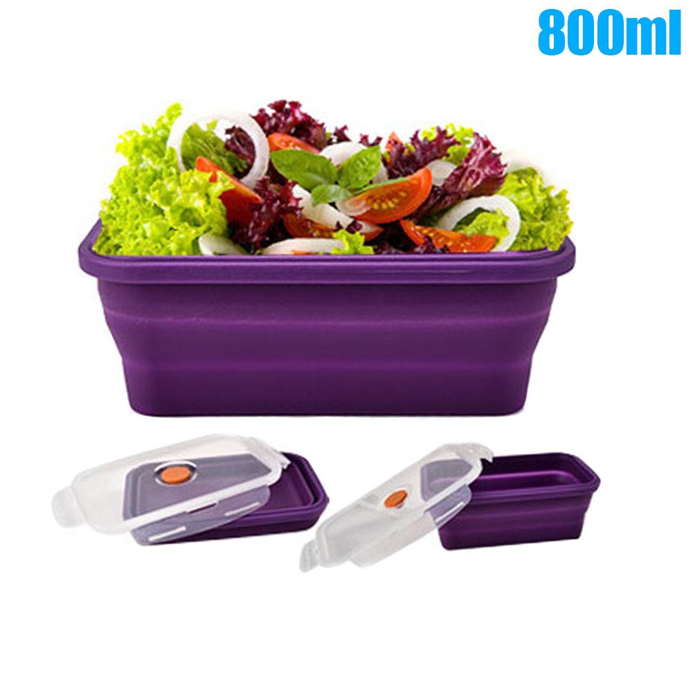 Silikonowe pudełko Bento Składana miska na lunch Pojemnik do przechowywania żywności Pudełka zastawa stołowa
