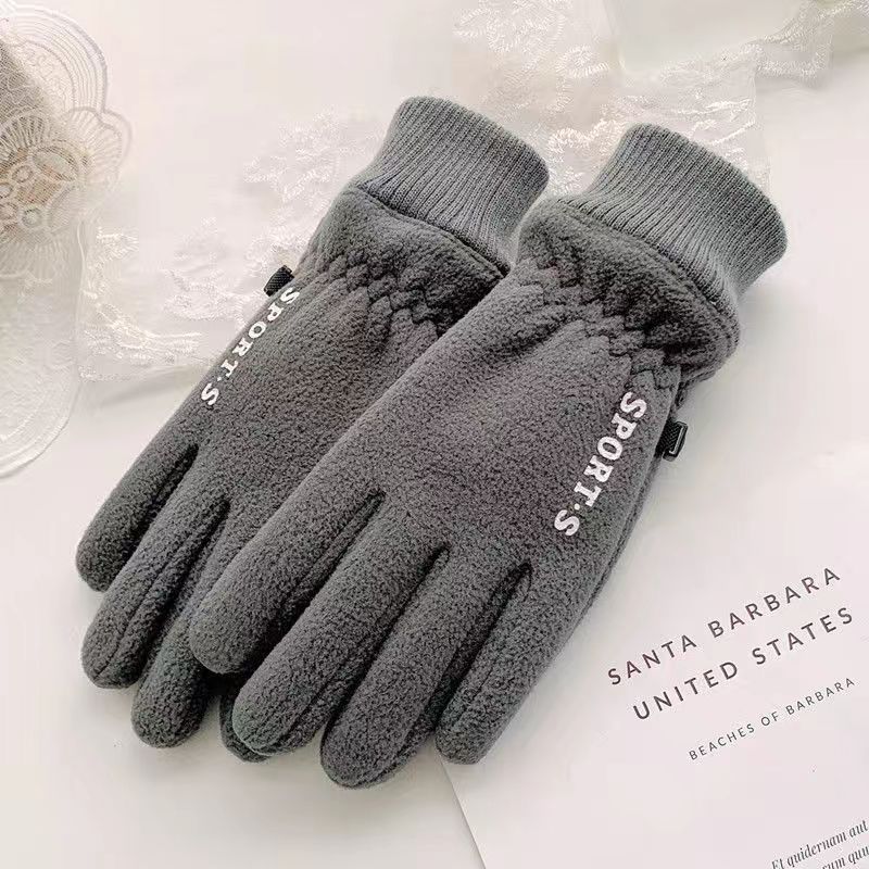 Gloves Men's Winter Fleece Fleece Thickened Thermal Gloves Cycling Sports Driving Non-slip Thermal Touch Screen Gloves