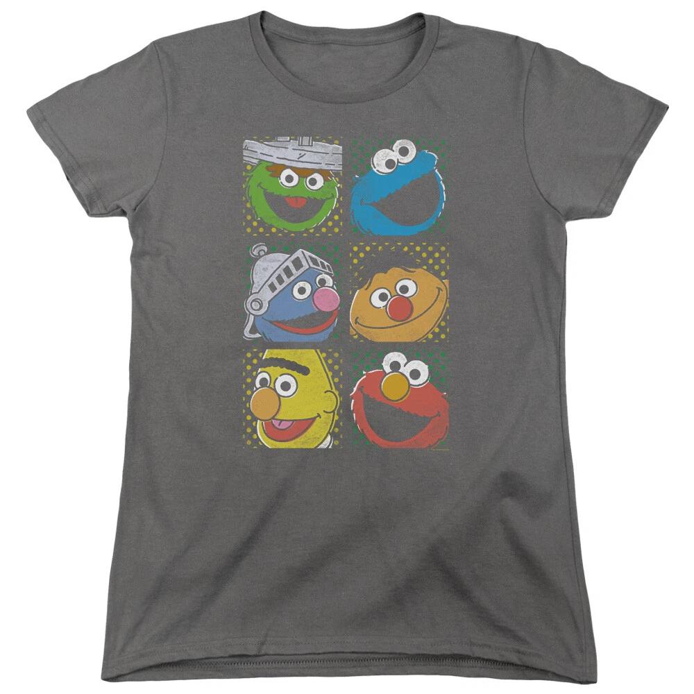 Sesame Street  Group Squares  Women s T-Shirt S