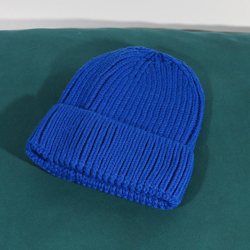 Hat for Women In Autumn and Winter Korean Style Versatile Knitted Hat Custom Embroidery Candy Color Wool Hat Warm Cold Hat Men's Trendy